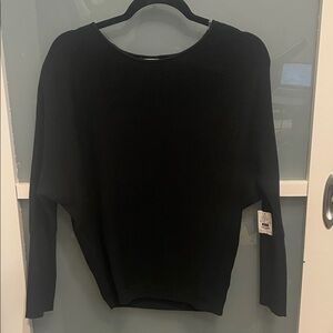 Becool Be Cool Black Knit Slouchy Dolman Sleeve Sweater, S/M, NWT